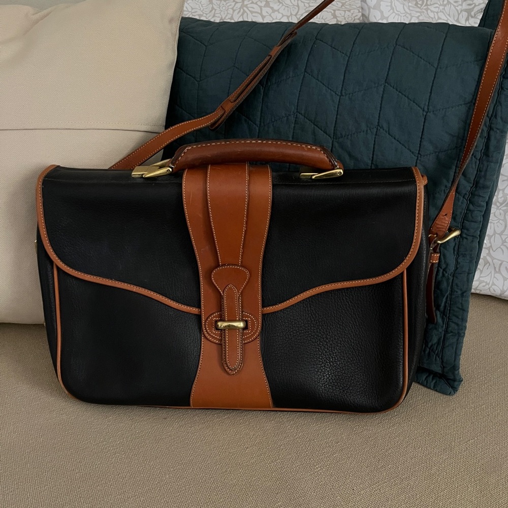Vintage Dooney & Bourke All-Weather Leather Equestrian Briefcase